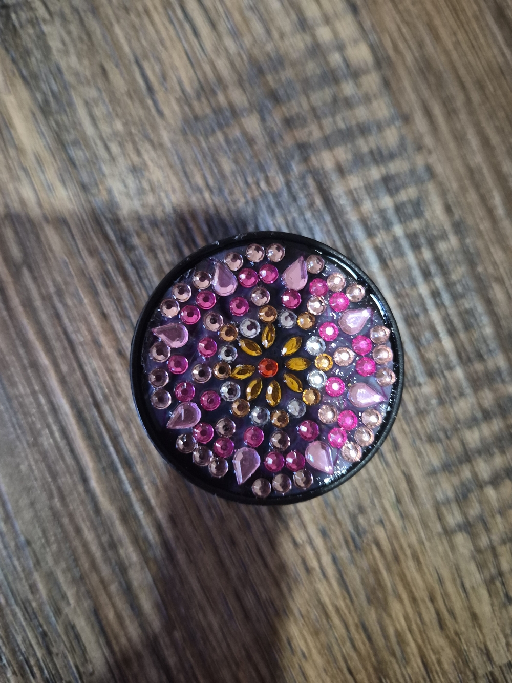 Sparkling Pink & Gold Rhinestone Phone Grip